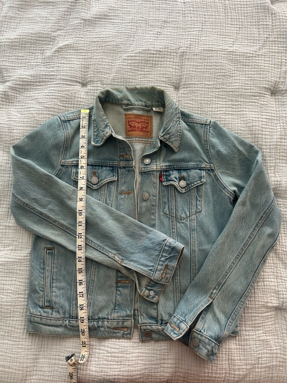 Levi's Light Blue Denim Jacket with Leather Patch